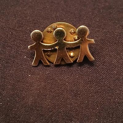 Necklace pendants and red hat society pins - 10k bus - 14k letter A - and more