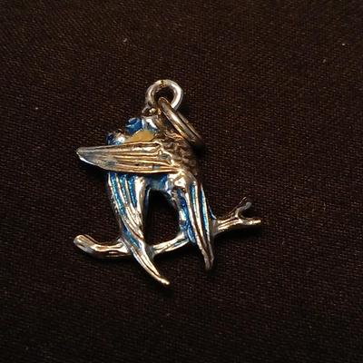 Necklace pendants and red hat society pins - 10k bus - 14k letter A - and more