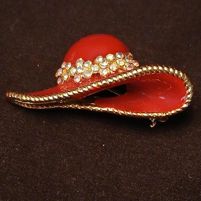 Necklace pendants and red hat society pins - 10k bus - 14k letter A - and more