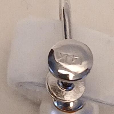 14k marked earrings with pearl like pendant and pearl like pendant on chain