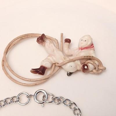 Vintage 1940's cowboy brooch - sterling charm - Alumni awards with bracelet