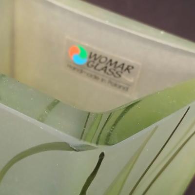 Beautiful Womar glass vase with vintage ashtrays and ring dish