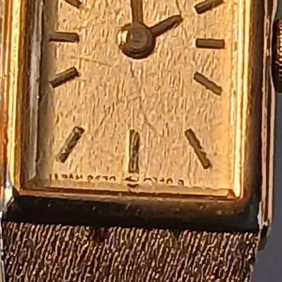 Vintage Seiko Watch Women Gold Dial Gold Tone Rectangle wrist watch