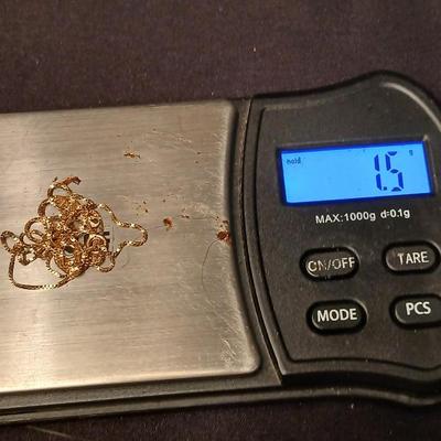 DR 14K Italy Marked chain necklace with pendant and a long pearl like necklace