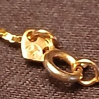 DR 14K Italy Marked chain necklace with pendant and a long pearl like necklace