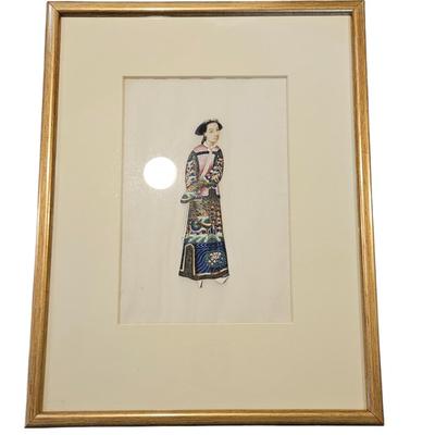 2 Framed 19th Century Chinese Gouaches on Rice Paper