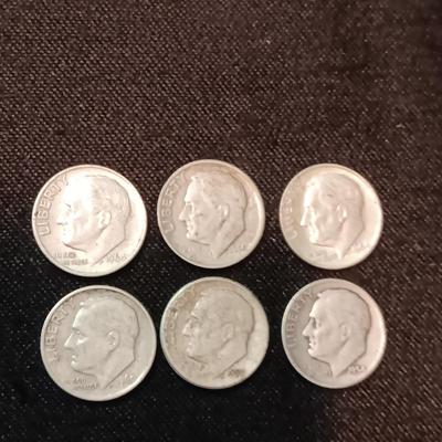 6 SILVER DIMES