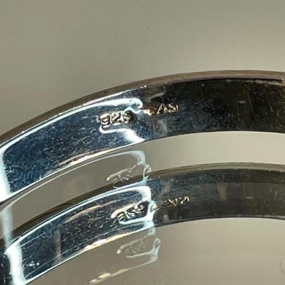 Hinged Sterling Bracelet Etched