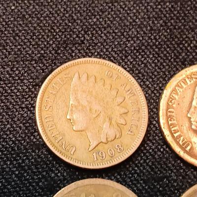 4 INDIAN HEAD PENNIES