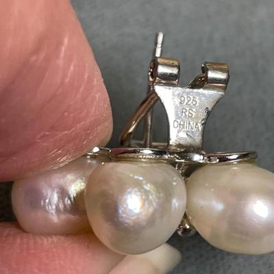 Gorgeous Pearl and Sterling earrings
