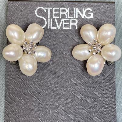 Gorgeous Pearl and Sterling earrings