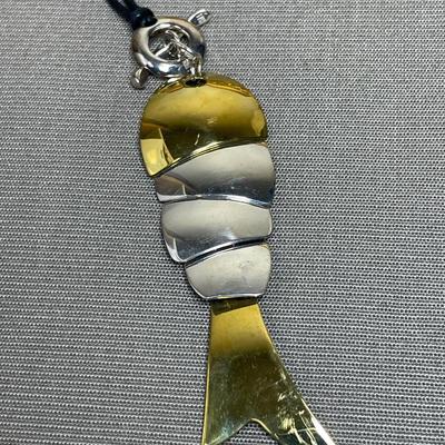 RLM Studio Sterling and brass fish pendant necklace