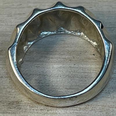 Solid sterling silver dome ring