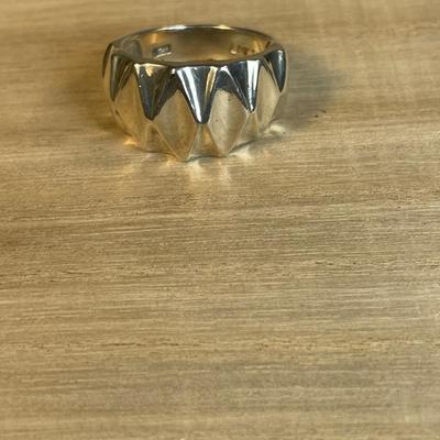 Solid sterling silver dome ring