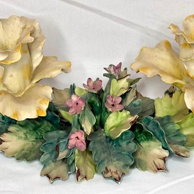 Vintage Capodimonte Flower Lot - 13 Gorgeous Ceramic Flowers - Made in Italy