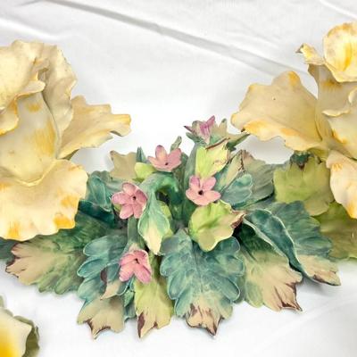 Vintage Capodimonte Flower Lot - 13 Gorgeous Ceramic Flowers - Made in Italy