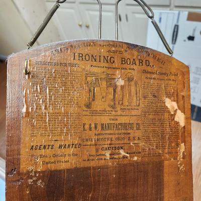 Antique K & W Manufacturing Co Chillicothe Ohio Ironing Board
