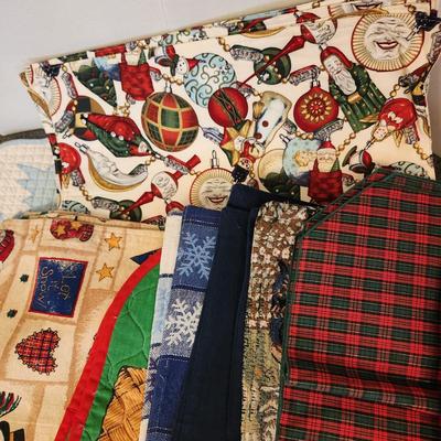 Large Lot of Holiday Theme Linen Placemats