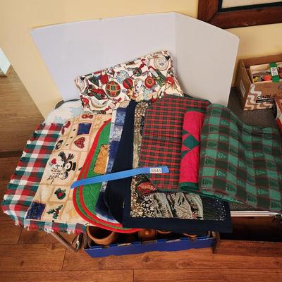 Large Lot of Holiday Theme Linen Placemats