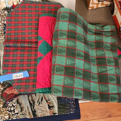 Large Lot of Holiday Theme Linen Placemats