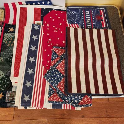 Large Lot of Linen Placemats Patriotic Summertime & Others