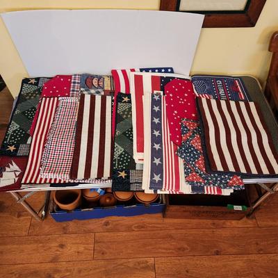 Large Lot of Linen Placemats Patriotic Summertime & Others