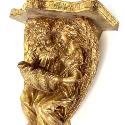 Set of 2 Gilded Angel Shelves