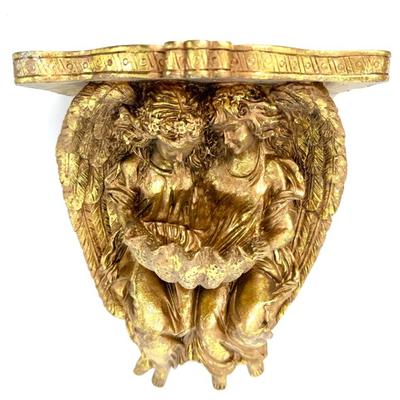 Set of 2 Gilded Angel Shelves