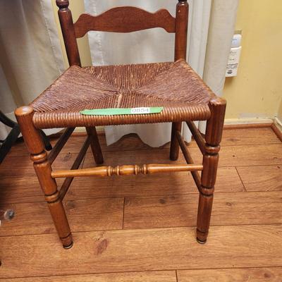 Vintage Ladder Back Chair w Rush Seat