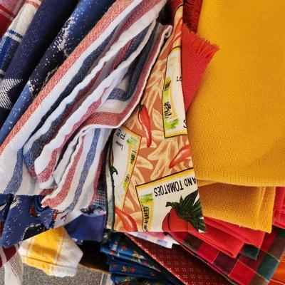 Large Box Lot of Linen Napkins Holiday and Seasonal themes
