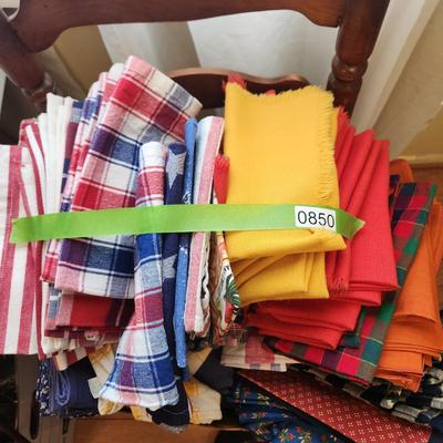 Large Box Lot of Linen Napkins Holiday and Seasonal themes
