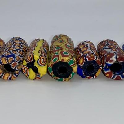 Lot of Eight (8) Native American Glass Trade Beads