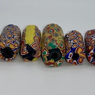Lot of Eight (8) Native American Glass Trade Beads