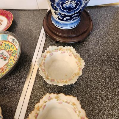 Noritake Hand Painted Plate , Cachepot, Porcelain, Limoges Korean Celadon Water Droppers
