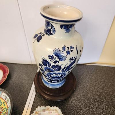 Noritake Hand Painted Plate , Cachepot, Porcelain, Limoges Korean Celadon Water Droppers