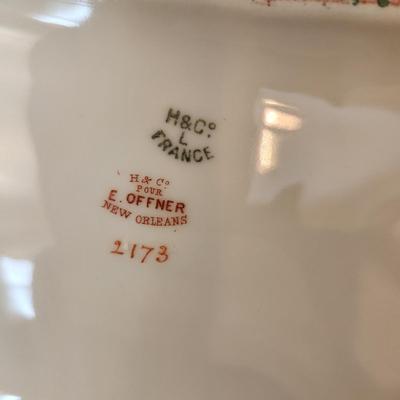 H & Co France Haviland Limoges For E. Offner New Orleans Cover Dish & Serving Bowl