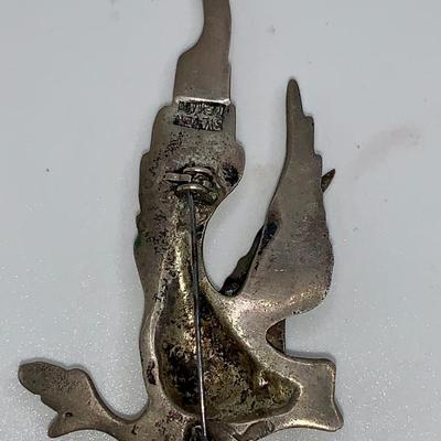 Vintage Mexican Silver and Turquoise Bird Pin/Brooch
