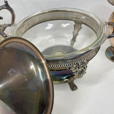 Vintage Silverplate Chafing Dish and Pitchers