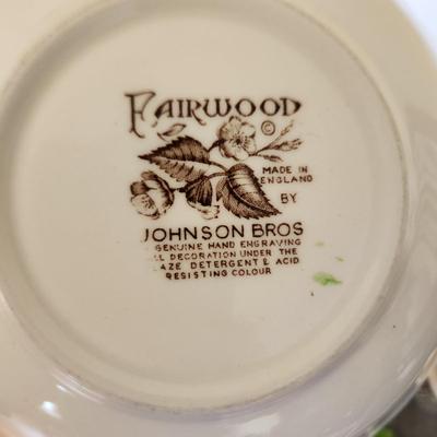 Johnson Brothers Fairwood China Serving Plate Bowl Cover dish and Cups Made in England