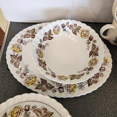 Johnson Brothers Fairwood China Serving Plate Bowl Cover dish and Cups Made in England