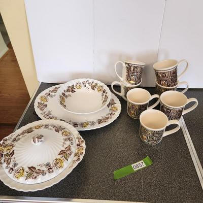 Johnson Brothers Fairwood China Serving Plate Bowl Cover dish and Cups Made in England
