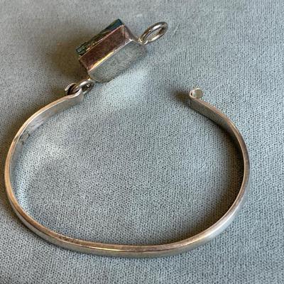 Dichroic glass and sterling silver bracelet