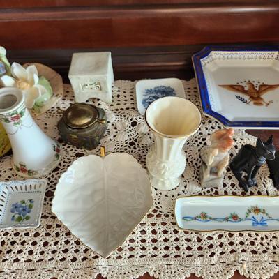 Collectable Lot Lenox, Nippon, Limoges, Figurines , Vases, Cloisonne Brass Box & more