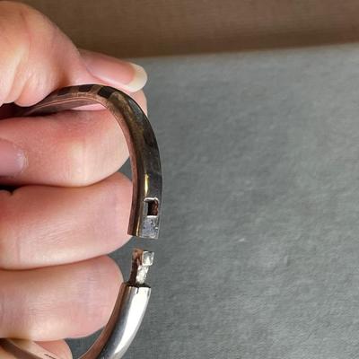 Heavy Mexican onyx inlay bracelet