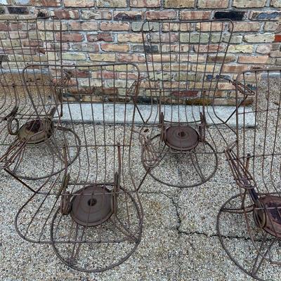 Vintage MCM Wrought Iron Swivel Rockers
