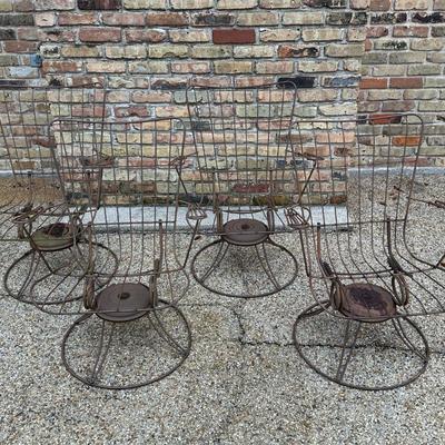 Vintage MCM Wrought Iron Swivel Rockers