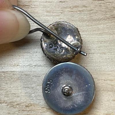 Bali style sterling and onyx earrings