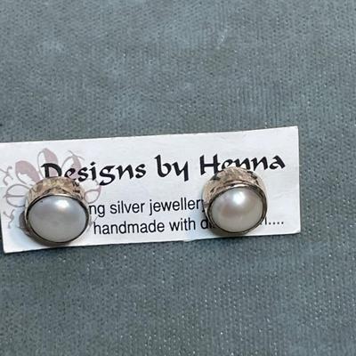 Sterling and pearl earrings