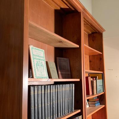 PAIR - Sturdy Thick Wood Bookcases - Adjustable Shelves