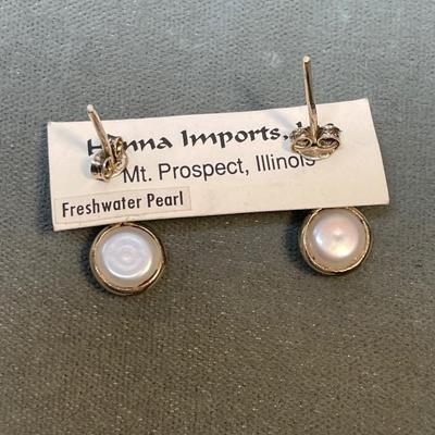 Sterling silver and pearl earrings